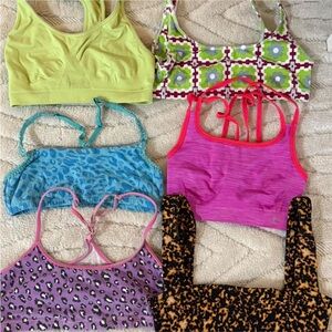 Colorful Patterned Sports Bras Set